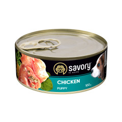 Вологий корм для цуценят курка Puppy Savory