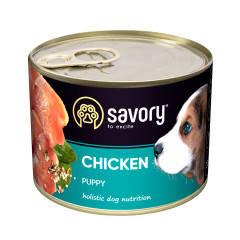 Вологий корм для цуценят з куркою Chicken Puppy Savory