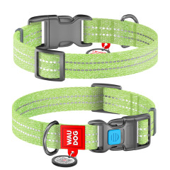 Нашийник (ш. 20мм. 24-40см.) салатовий Re-cotton WauDog CoLLar