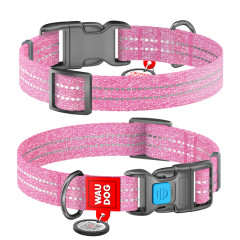 Нашийник (ш. 25мм. 35-58см.) рожевий Re-cotton WauDog CoLLar