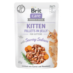 Вологий корм для кошенят з лососем Kitten Salmon Fillets in Jelly Brit Care