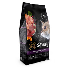 Сухий корм для котів Fresh Lamb and Chicken, holistic cat nutrition. Savory