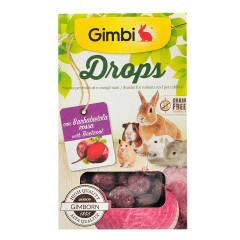 Ласощі для гризунів дропси з буряком, 50 г. Gimbi Gim