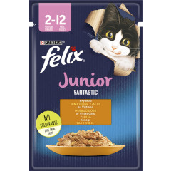 Вологий корм для котів з куркою (NEW) Junior Fantastic Felix Purina