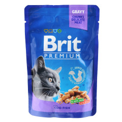 Вологий корм для котів з тріскою Brit Premium