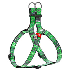 Шлея довжина 50-80 см. ширина 20 мм."Етно зелений" Nylon WauDog CoLLar