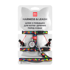 Шлея з повідком для котів та маленьких собак "Вітраж" WauDog CoLLar