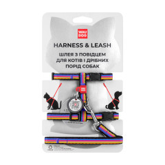 Шлея з повідком для котів та маленьких собак "Лінія 1" WauDog CoLLar