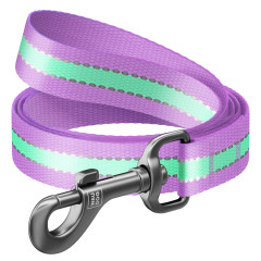 Повідець світлонакопичувальний (ш. 25мм. д. 122см.) фіолетовий Nylon WauDog CoLLar