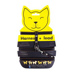 Шлея з повідком чорна CoLLar