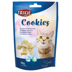 Ласощі для котів з лососем та котячою мятою 50 г. Cookies Trixie