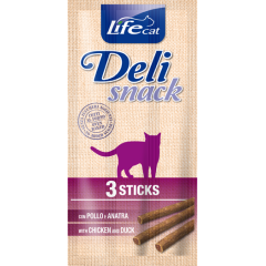 Ласощі для котів палички з куркою та качкою 3 шт. 15 г. Deli Snack Life Cat