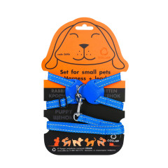 Шлея з повідком для кролика блакитна Dog Extreme CoLLar