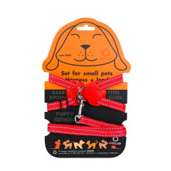 Шлея з повідком для кролика червона Dog Extreme CoLLar