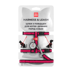 Шлея з повідком для котів та маленьких собак "Кавун" Nylon WauDog CoLLar