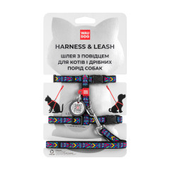 Шлея з повідком для котів та маленьких собак "Інді" WauDog CoLLar
