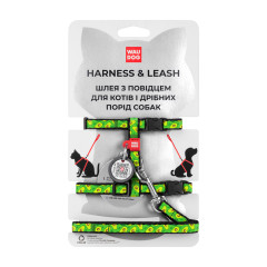Шлея з повідком для котів та маленьких собак "Авокадо" WauDog CoLLar