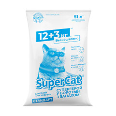 Наповнювач деревний стандартий 12+3кг синій Super Cat CoLLar