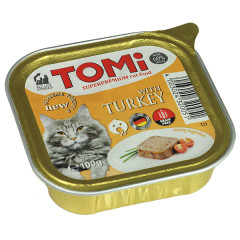 Вологий корм для котів паштет з індичкою Tomi