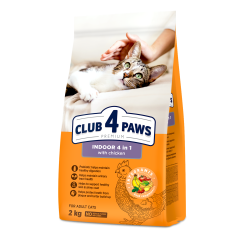 Сухий корм для котів з куркою Indoor 4 in 1 Adult Cat Клуб 4 Лапи