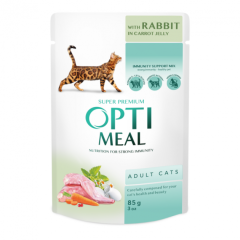 Вологий корм для котів з кроликом та морквою Adult Cat OptiMeal