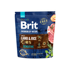 Сухий корм для собак з чутливим травлення з ягням та рисом Sensetive All Breeds Lamb & Rice Brit Premium