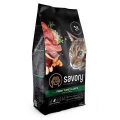 Сухий корм для котів з качкою та індичкою Adult Gourmand Savory