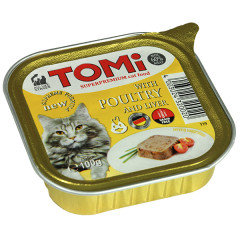 Вологий корм для котів паштет з куркою та печінкою Tomi