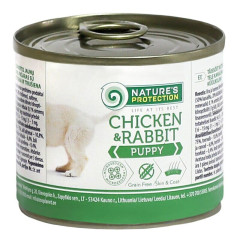 Вологий корм для цуценят з кроликом та куркою Nature's Protection
