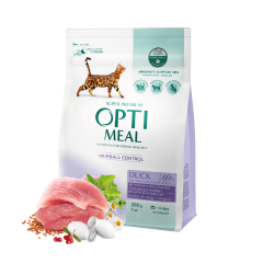 Сухий корм для котів з качкою з ефектом виведення шерсті Hairball Adult Cat OptiMeal