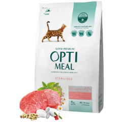 Сухий корм для котів з яловичиною та сорго Sterilised Adult Cat OptiMeal