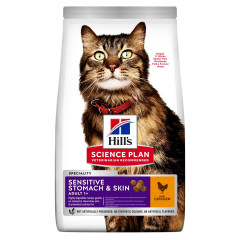 Сухий корм для котів з куркою Sensetive Stomach & Skin Adult 1-6 Cat Science Plan Hill's