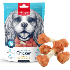 Ласощі для собак з куркою 100 г. Chicken Jerky Dumbbells Wanpy