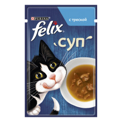 Вологий корм для котів з тріскою Суп Fantastic Felix Purina