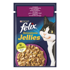 Вологий корм для котів з качкою Sansations Jellies Felix Purina